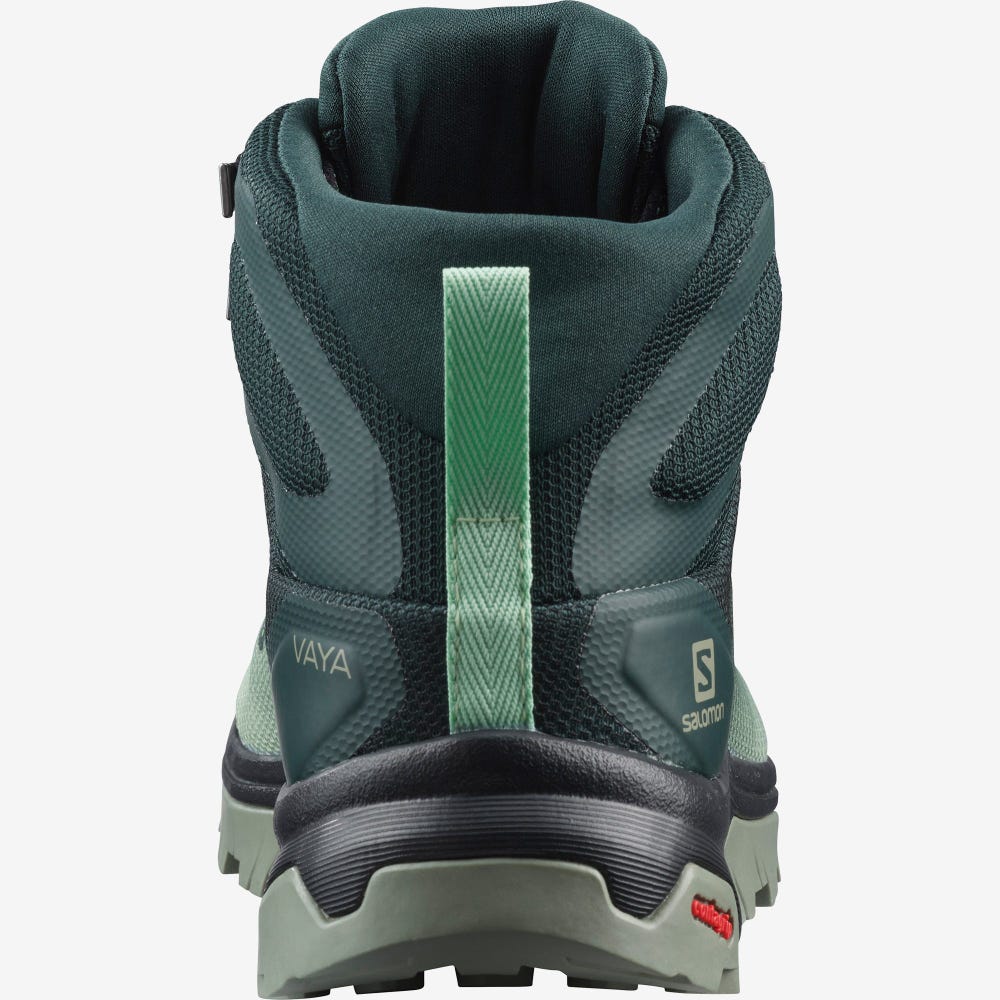 Women's Salomon VAYA MID GORE-TEX Hiking Boots Green/Grey | NJCG-90532