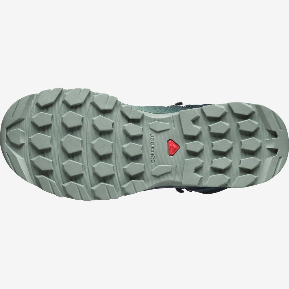 Women's Salomon VAYA MID GORE-TEX Hiking Boots Green/Grey | NJCG-90532