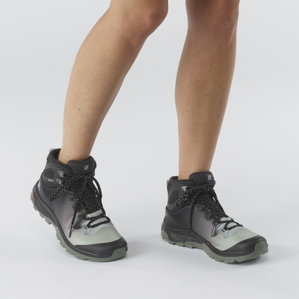 Women's Salomon VAYA MID GORE-TEX Hiking Boots Light Turquoise Grey | SWZH-18750