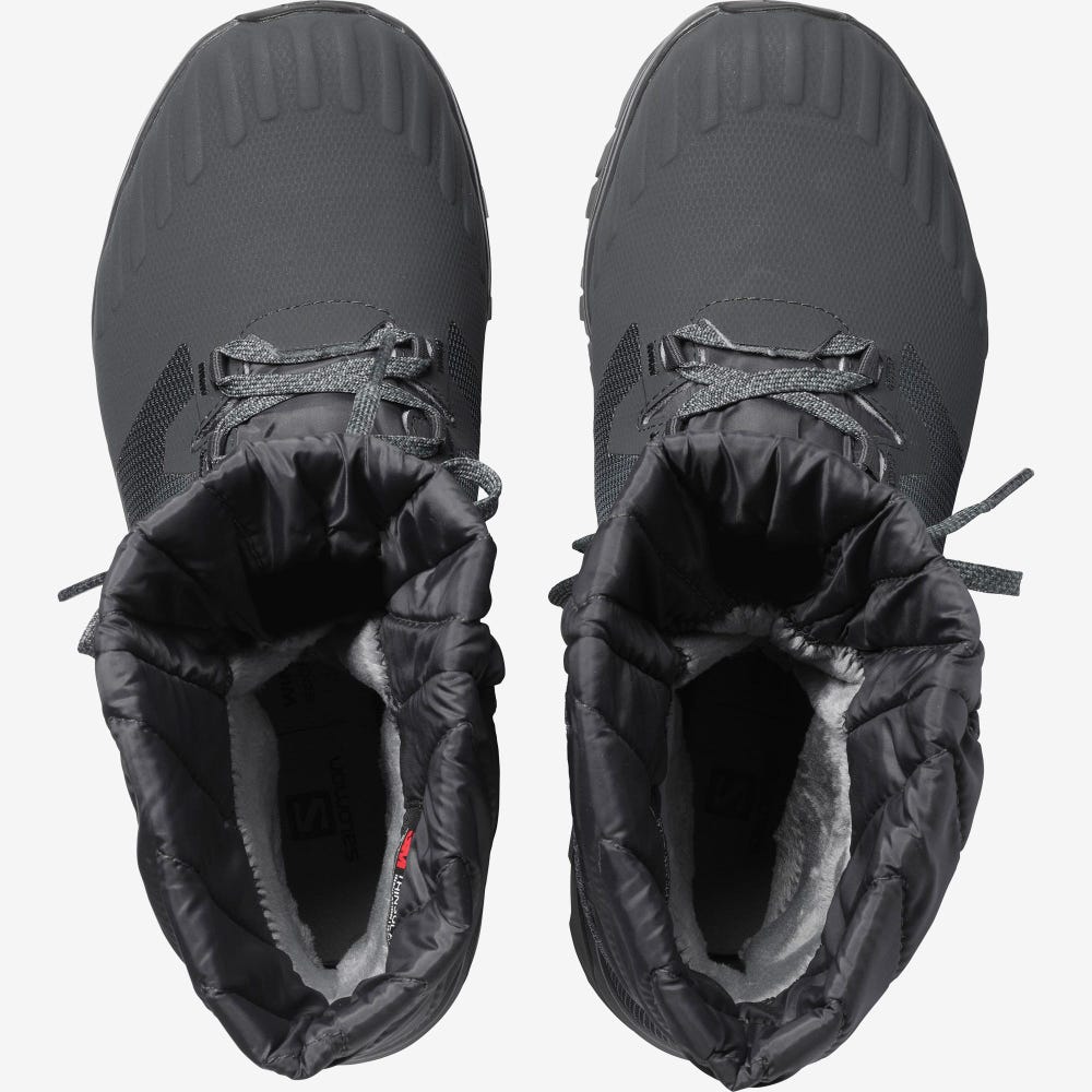 Women's Salomon VAYA POWDER TS CSWP Winter Boots Grey/Black | ABSU-74590