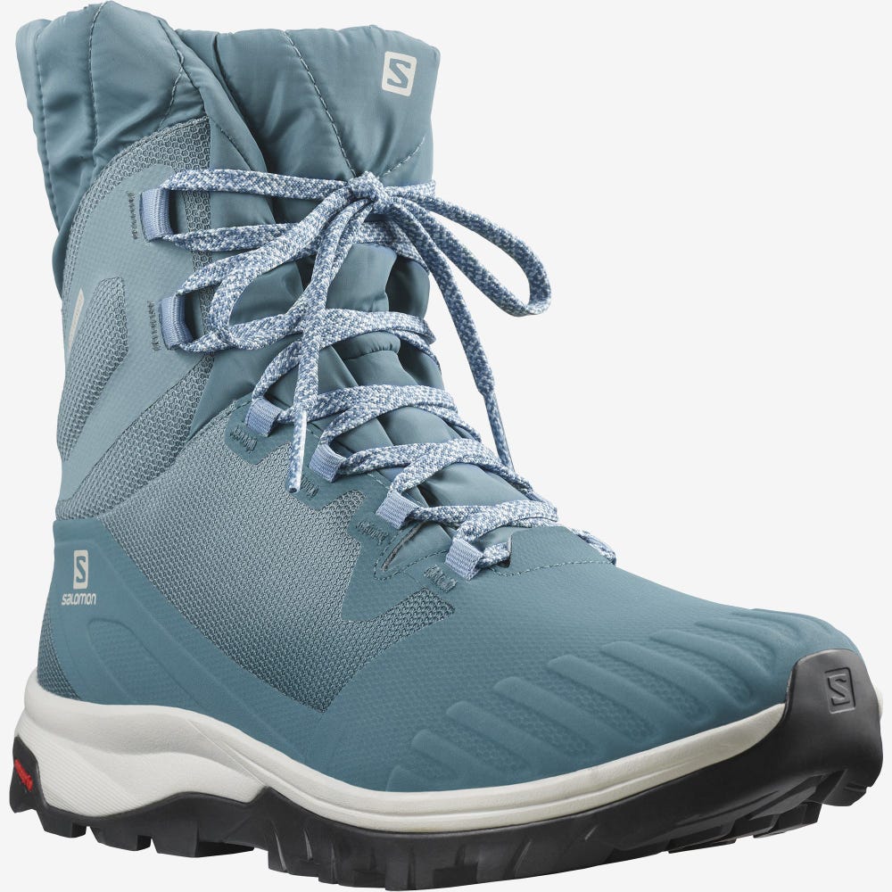Women's Salomon VAYA POWDER TS CSWP Winter Boots Blue/Black | CPIK-60487