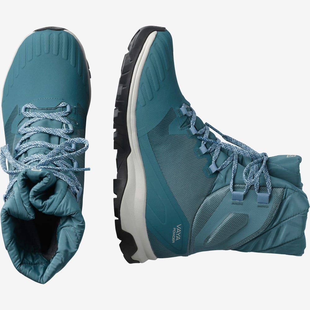 Women's Salomon VAYA POWDER TS CSWP Winter Boots Blue/Black | CPIK-60487