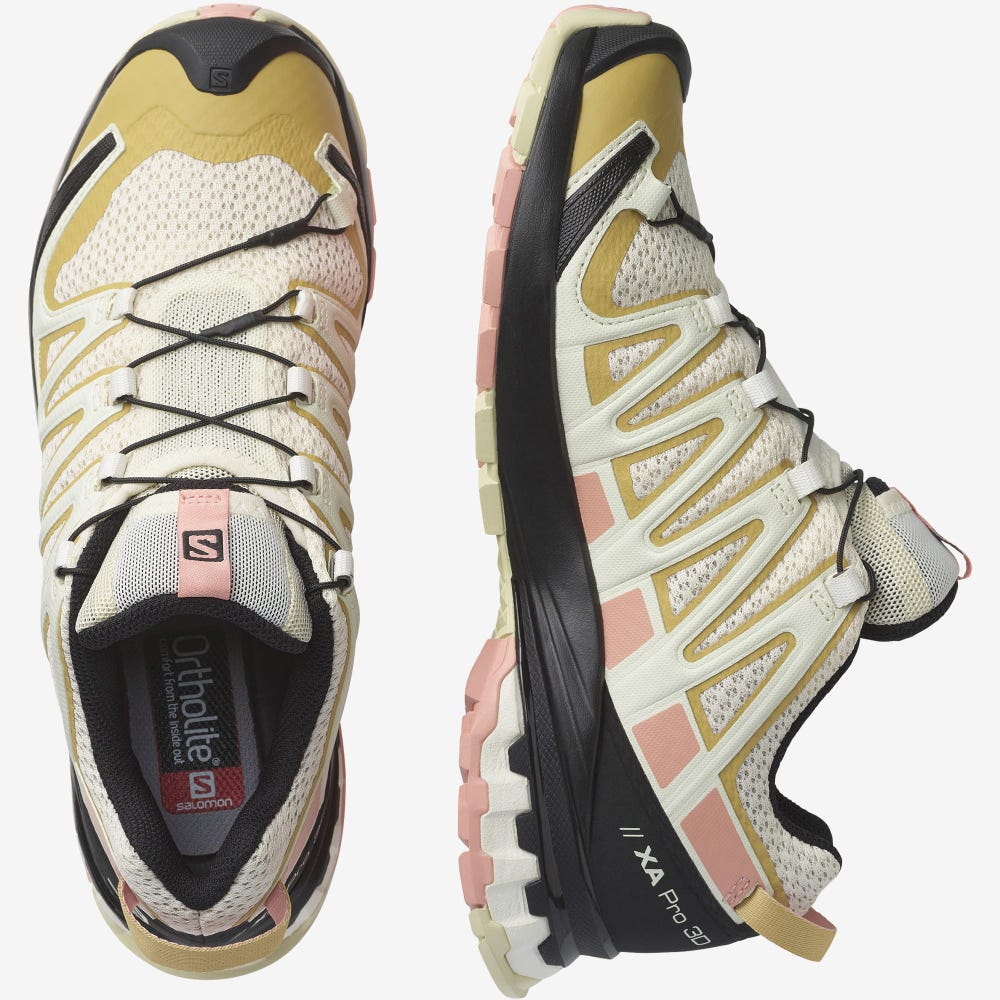 Women's Salomon XA PRO 3D v8 Hiking Shoes Light Yellow | JORS-31247