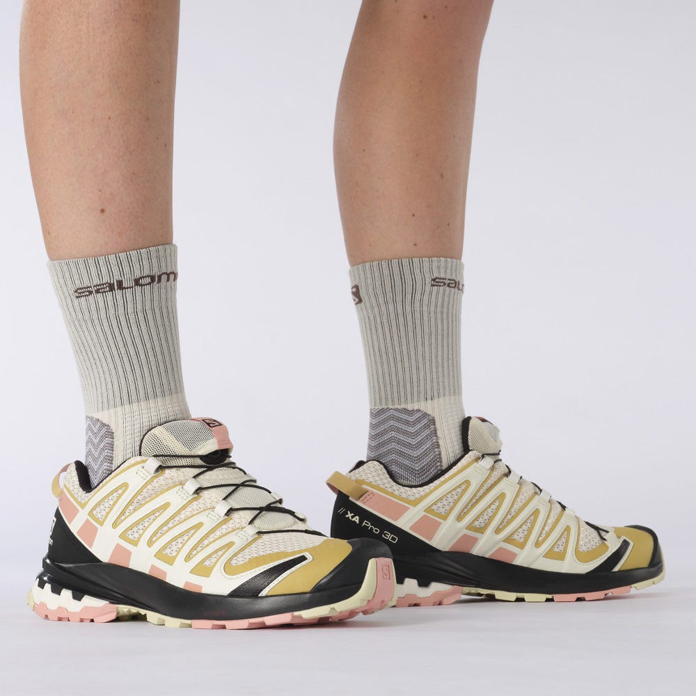 Women's Salomon XA PRO 3D v8 Hiking Shoes Light Yellow | JORS-31247