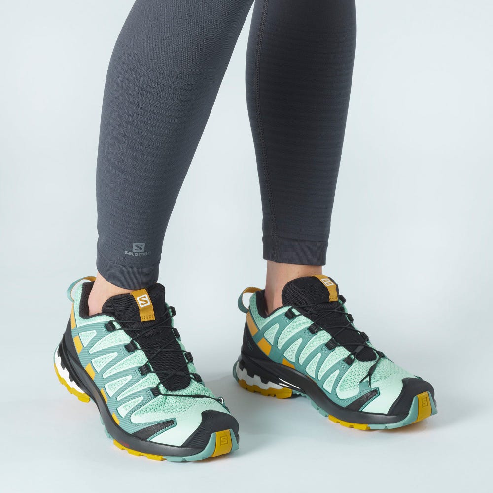 Women's Salomon XA PRO 3D v8 Trail Running Shoes Green | EMCU-25031
