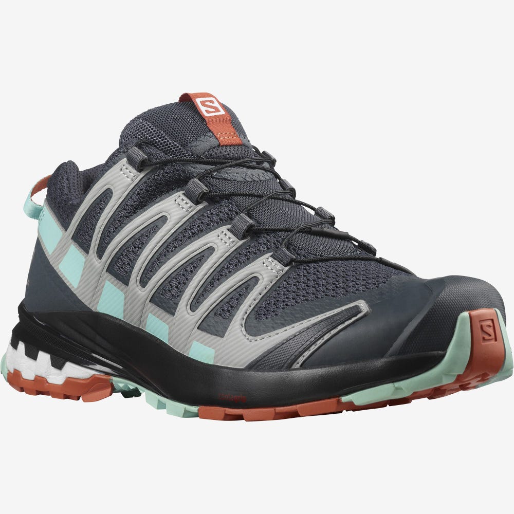 Women's Salomon XA PRO 3D v8 Trail Running Shoes Grey/Orange | NBSH-94265