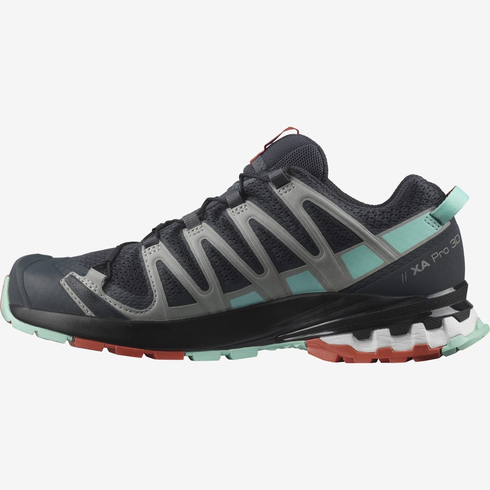Women's Salomon XA PRO 3D v8 Trail Running Shoes Grey/Orange | NBSH-94265