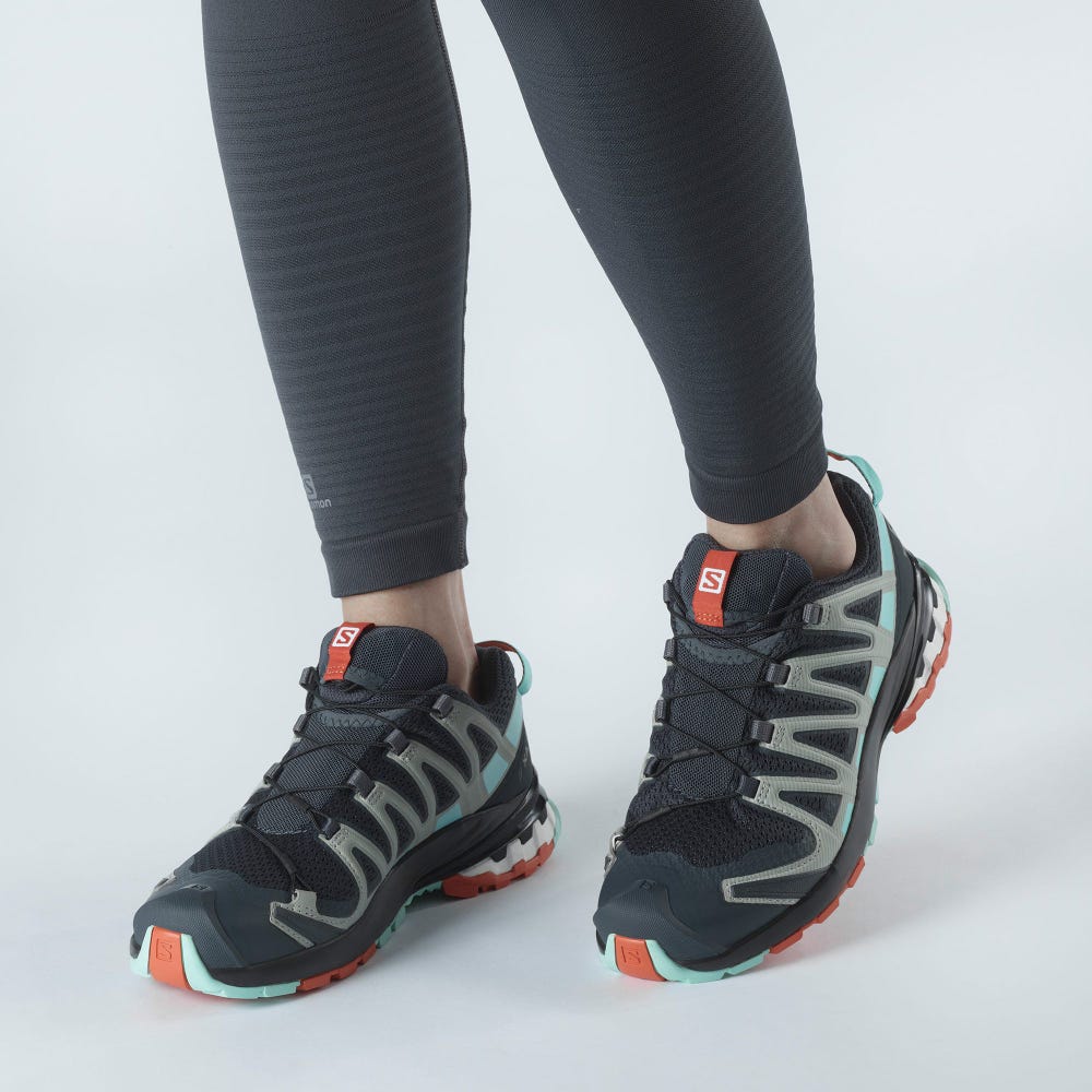 Women's Salomon XA PRO 3D v8 Trail Running Shoes Grey/Orange | NBSH-94265