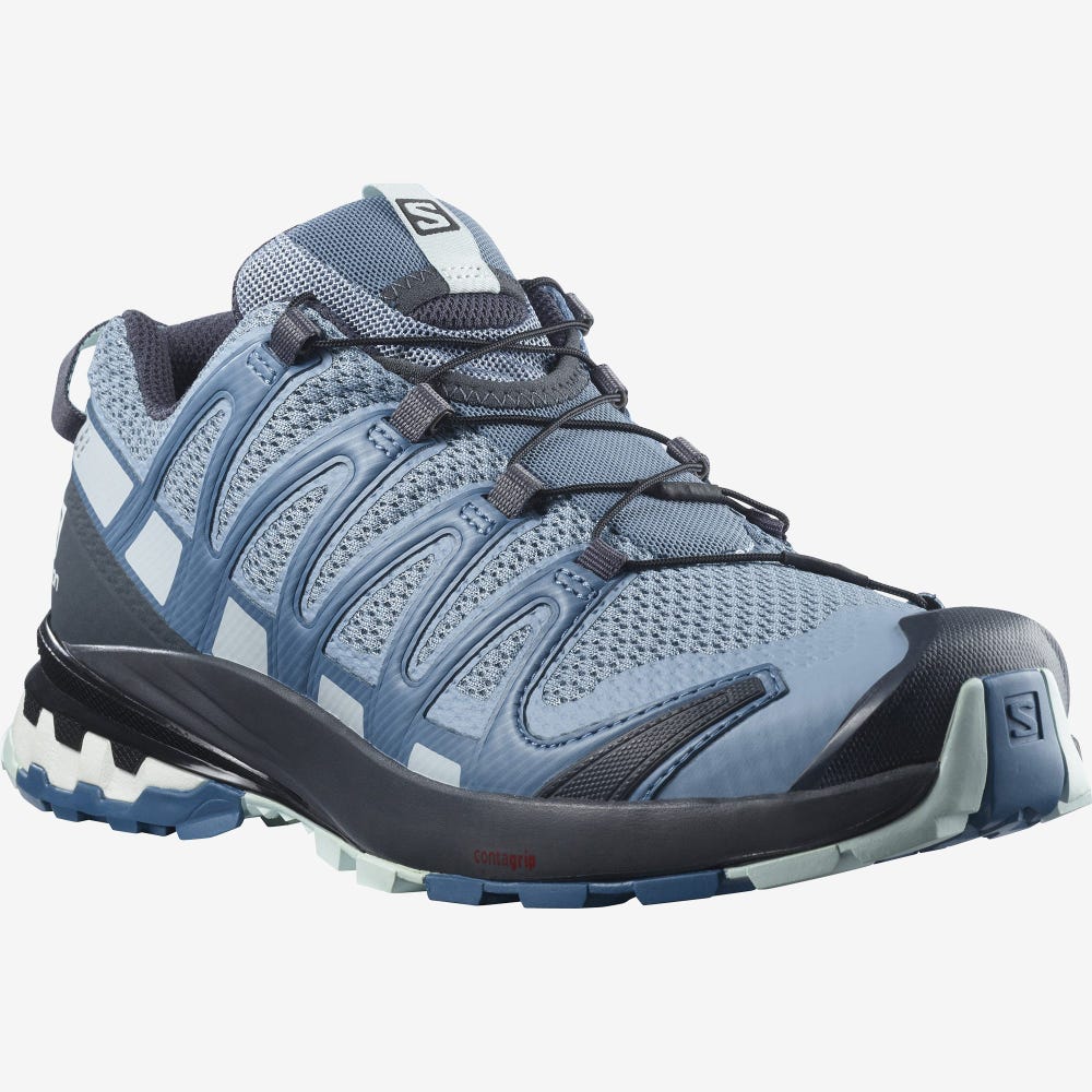 Women's Salomon XA PRO 3D v8 Trail Running Shoes Blue | YGXT-90234