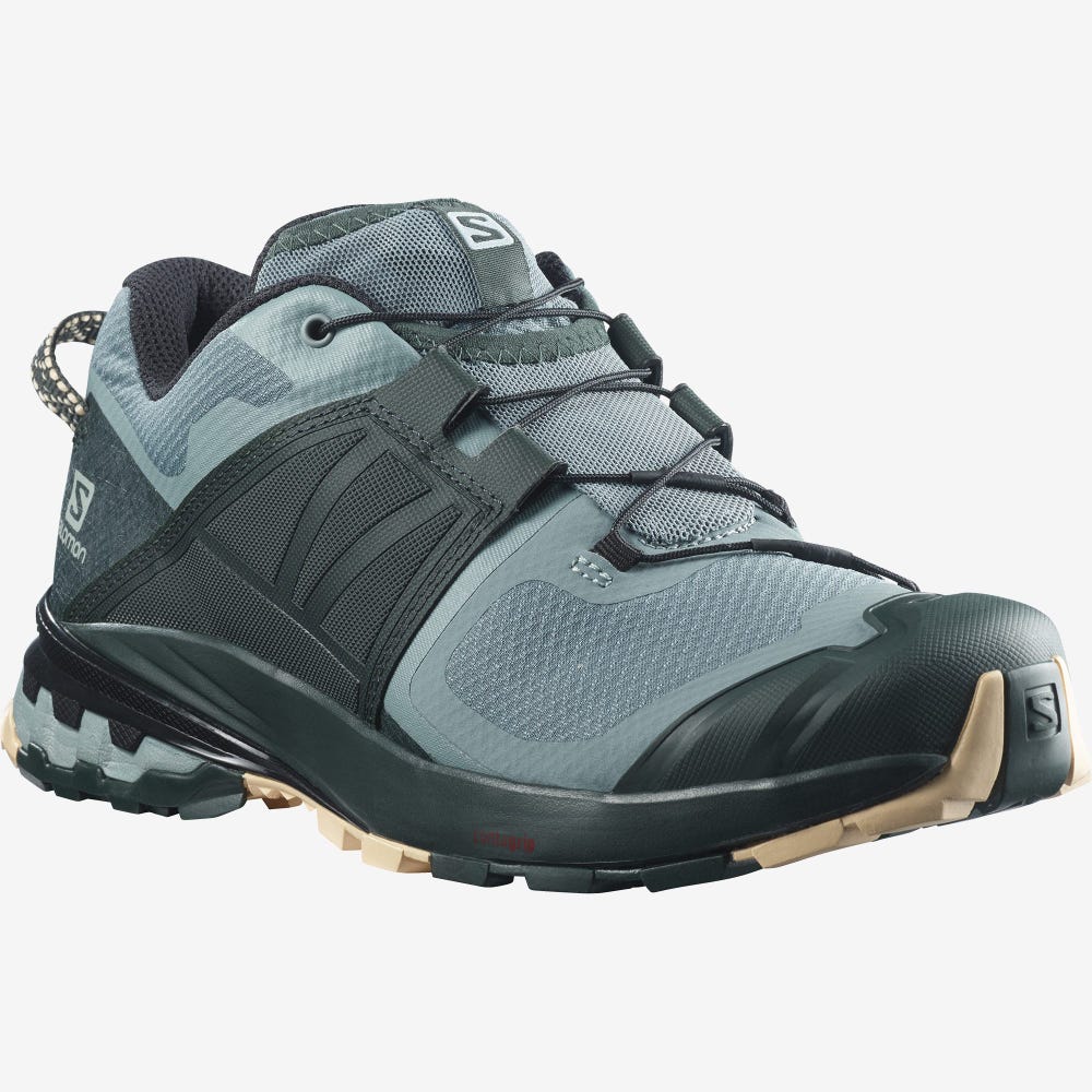 Women's Salomon XA WILD Trail Running Shoes Blue/Green/Cream | BLCE-07839