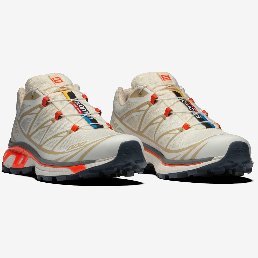 Women's Salomon XT-6 Sneakers Beige/Brown/Red Orange | TLSV-93628
