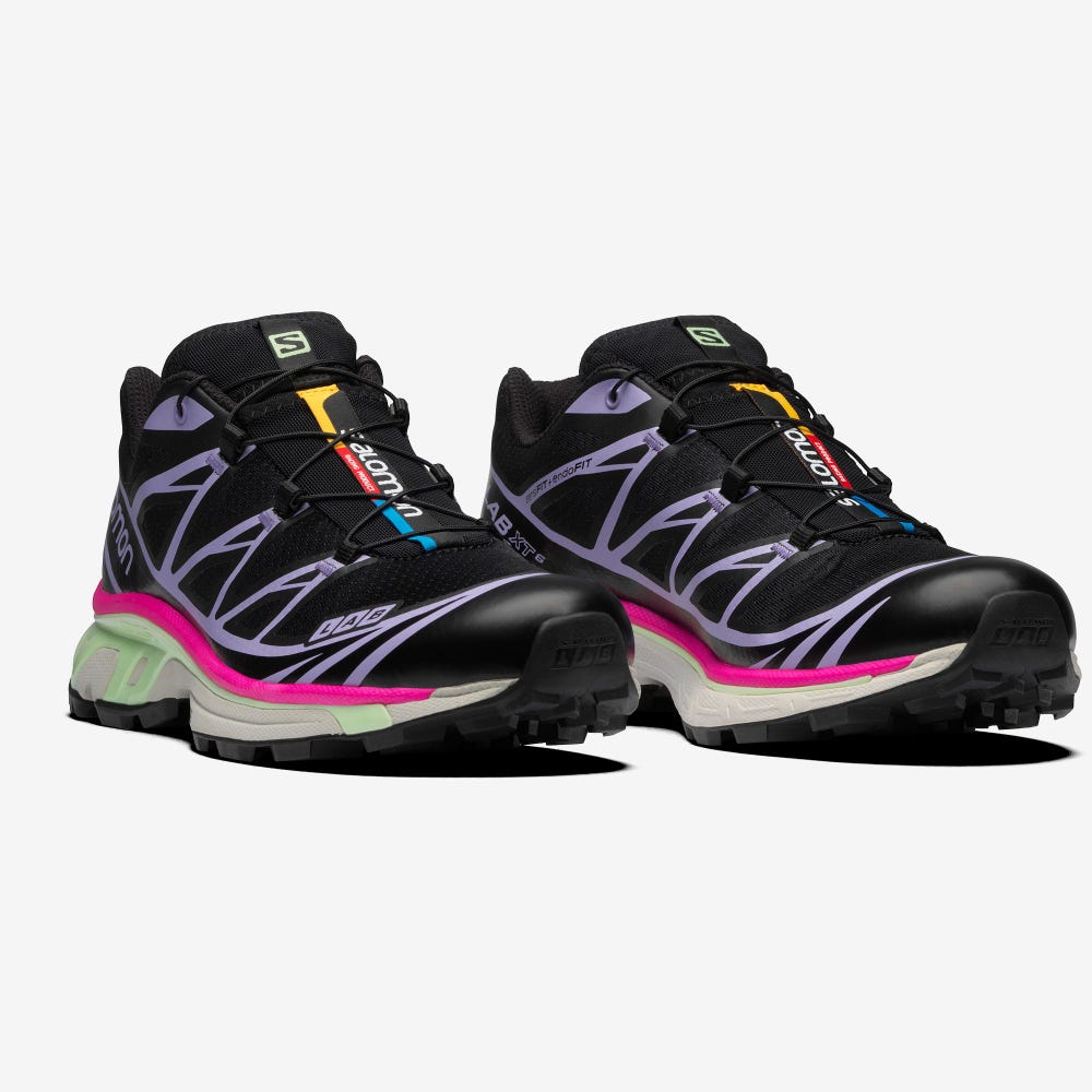 Women's Salomon XT-6 Sneakers Black/Lavender | CFIB-50396