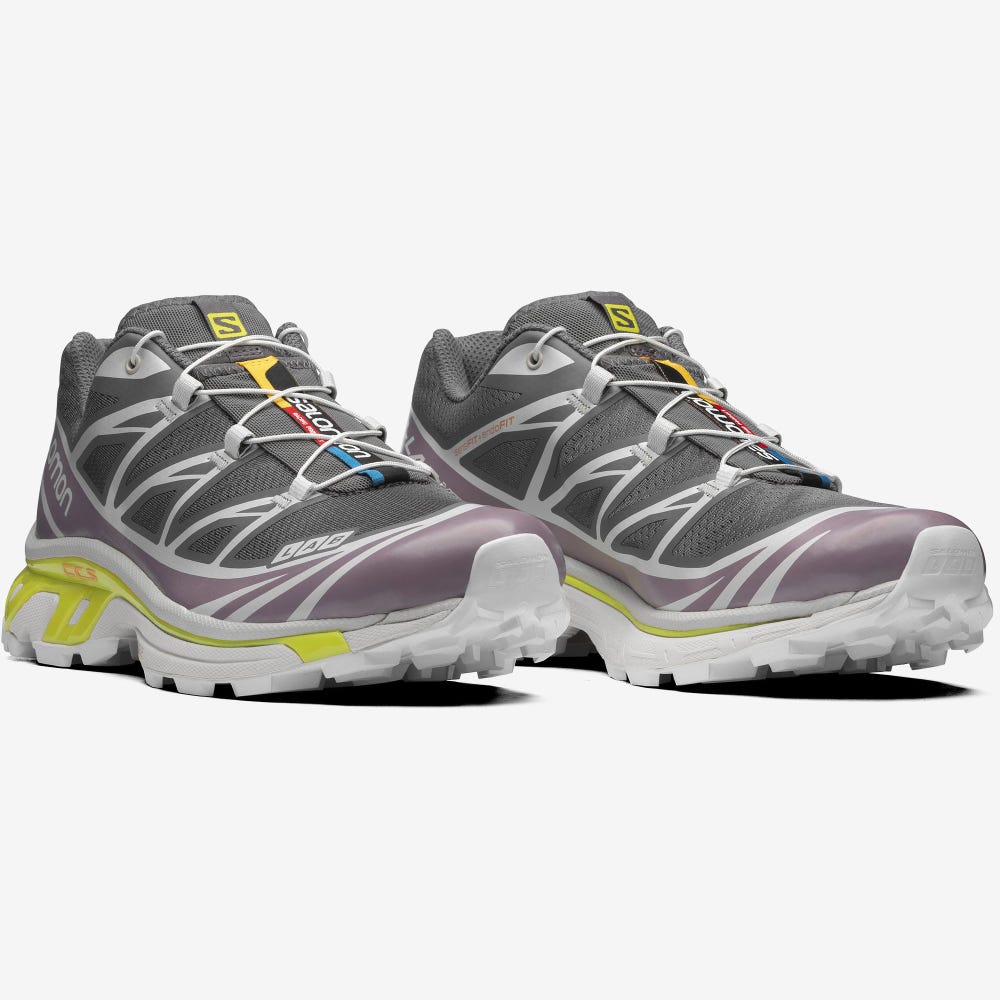 Women's Salomon XT-6 Sneakers Grey/Purple | BDGW-04256