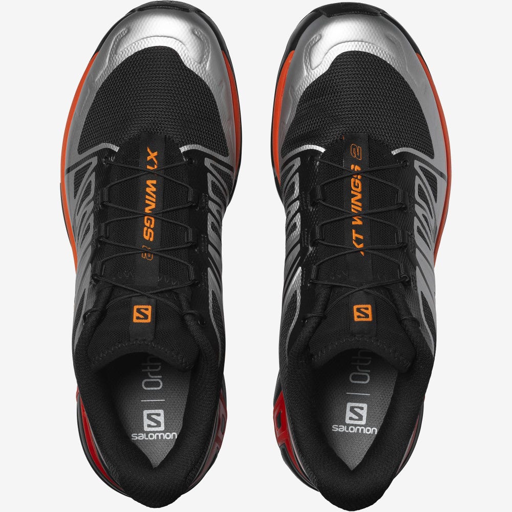 Women's Salomon XT-WINGS 2 Sneakers Black/Silver/Orange | GQBO-94713