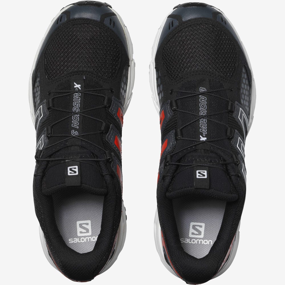 Women's Salomon X-MISSION 3 Sneakers Black/White/Pink | DYIT-49063