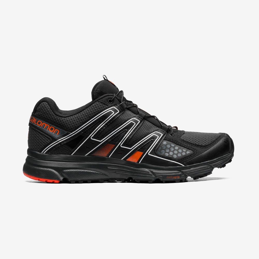 Women\'s Salomon X-MISSION 3 Sneakers Black/Red Orange | ZXJP-60589