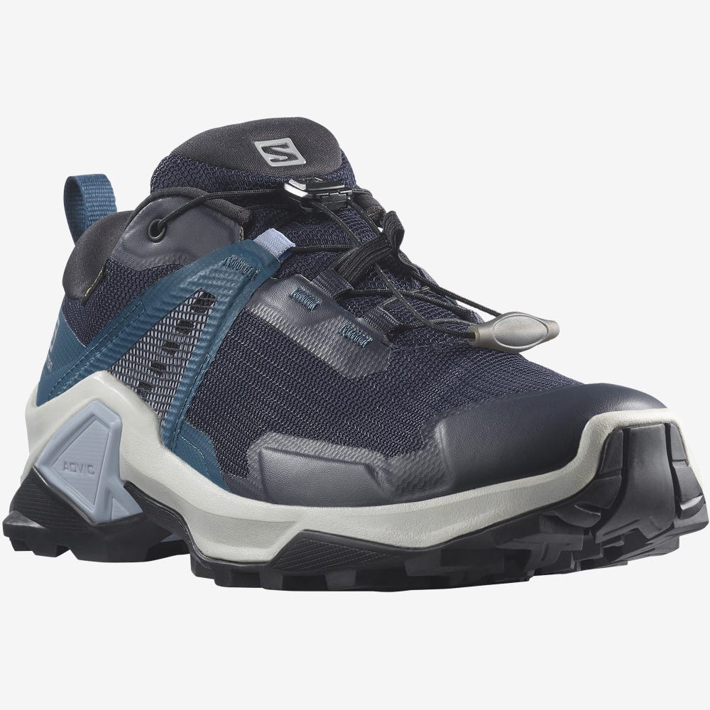 Women's Salomon X RAISE 2 GORE-TEX Hiking Shoes Navy/Blue | AQYO-51428