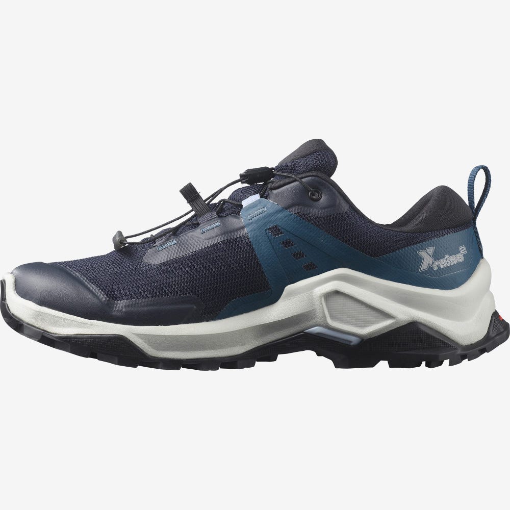 Women's Salomon X RAISE 2 GORE-TEX Hiking Shoes Navy/Blue | AQYO-51428