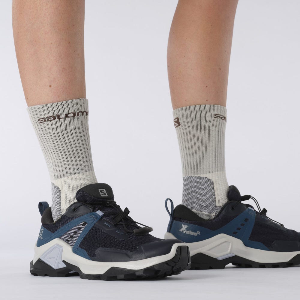 Women's Salomon X RAISE 2 GORE-TEX Hiking Shoes Navy/Blue | AQYO-51428