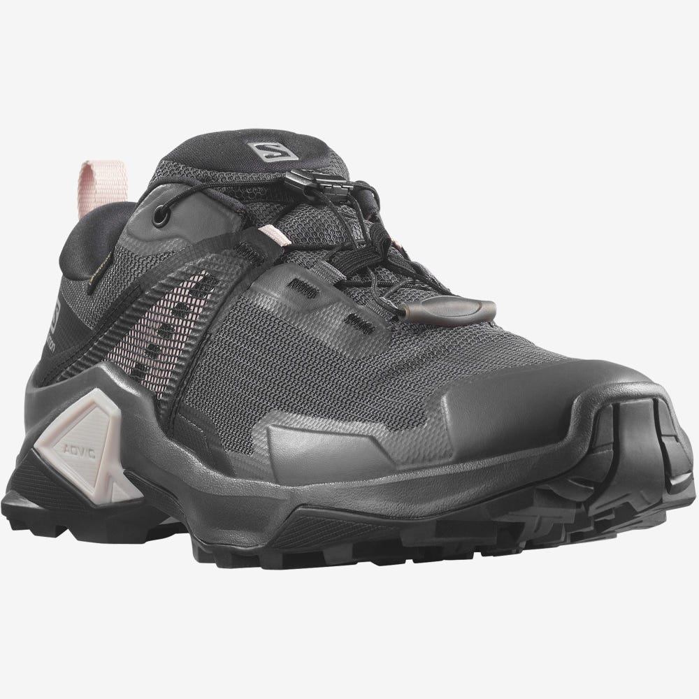Women's Salomon X RAISE 2 GORE-TEX Hiking Shoes Grey/Black | WBZK-09762