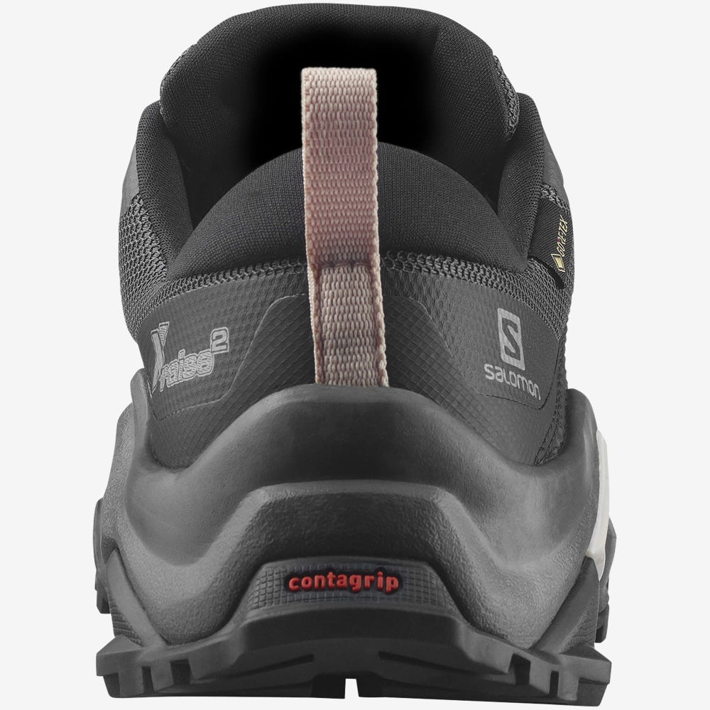 Women's Salomon X RAISE 2 GORE-TEX Hiking Shoes Grey/Black | WBZK-09762