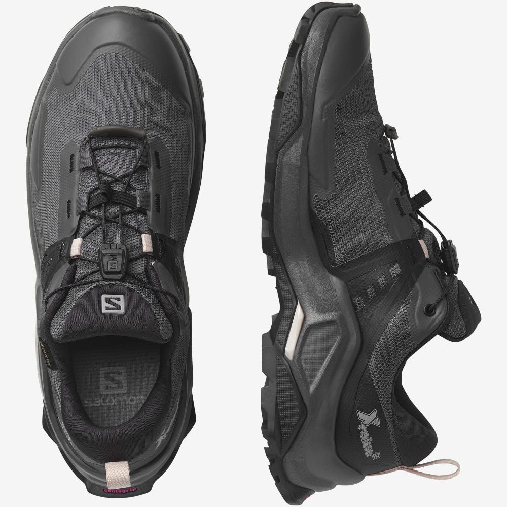 Women's Salomon X RAISE 2 GORE-TEX Hiking Shoes Grey/Black | WBZK-09762