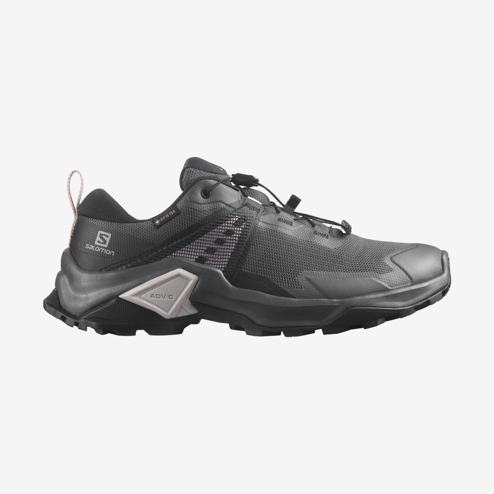 Women\'s Salomon X RAISE 2 GORE-TEX Hiking Shoes Grey/Black | WBZK-09762