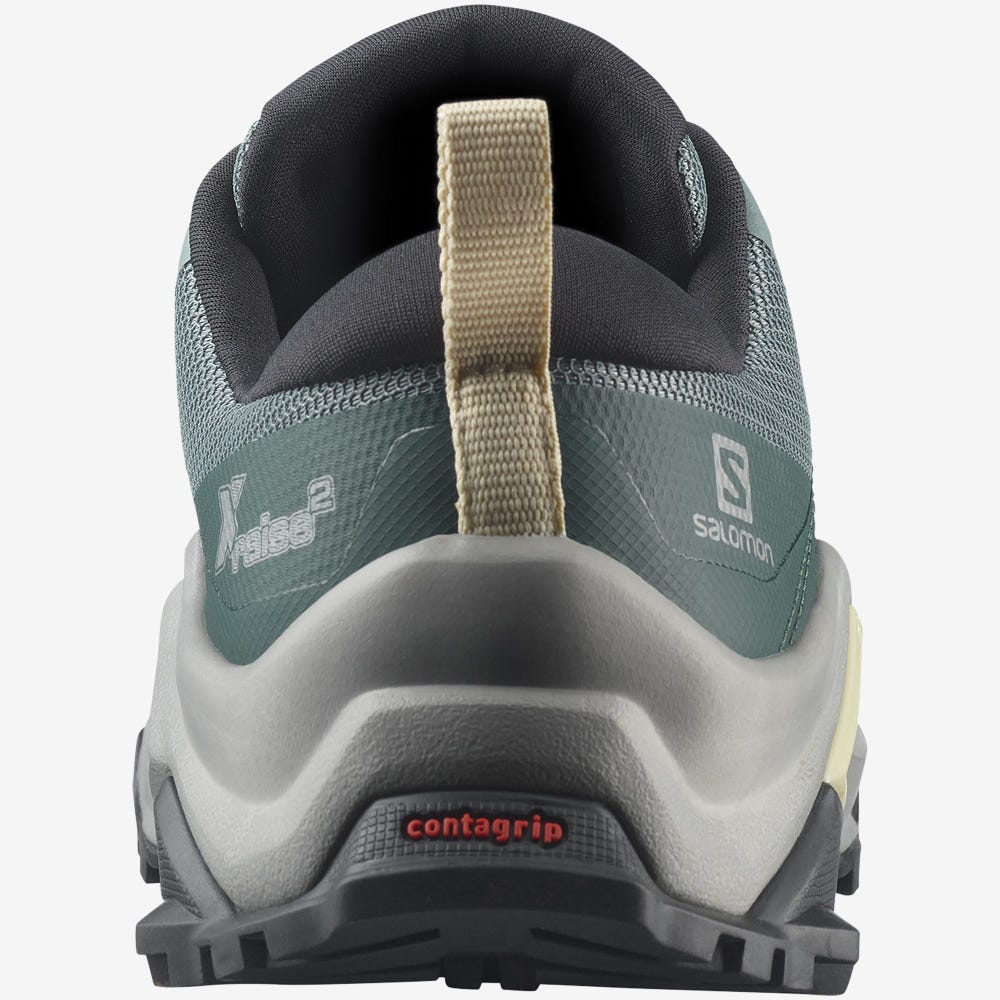Women's Salomon X RAISE 2 Hiking Shoes Blue/Deep Green | SHUT-26794