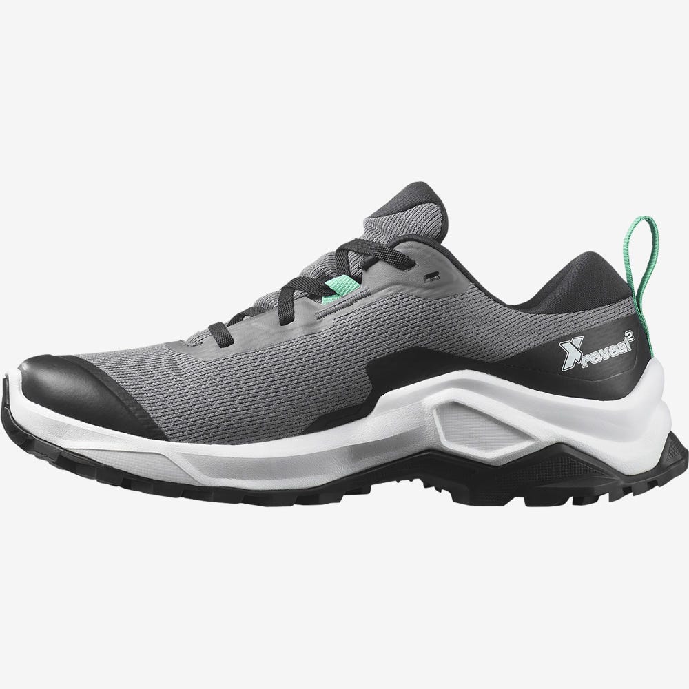 Women's Salomon X REVEAL 2 GORE-TEX Hiking Shoes Grey/Black/Mint | XVEU-08135