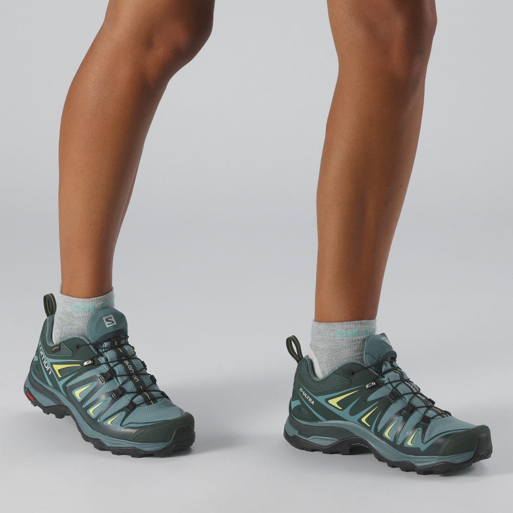 Women's Salomon X ULTRA 3 GORE-TEX Hiking Shoes Light Green | KXTI-13042