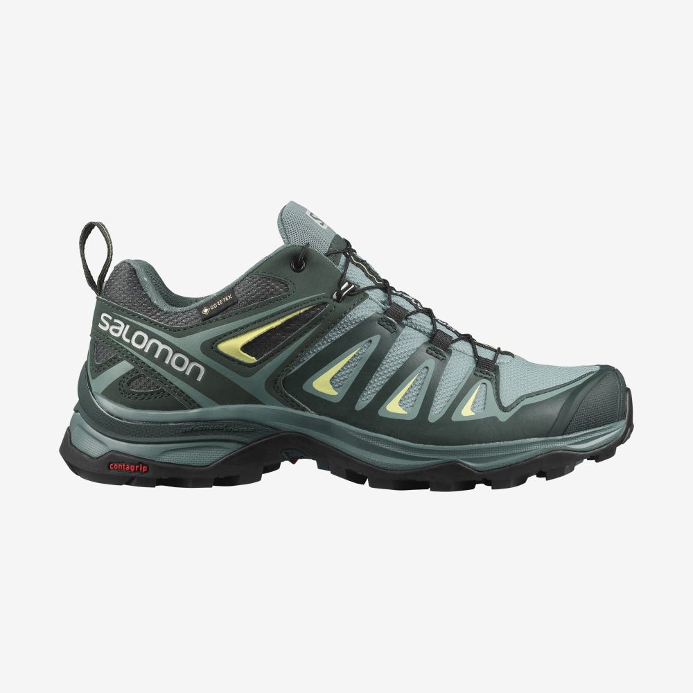 Women\'s Salomon X ULTRA 3 GORE-TEX Hiking Shoes Light Green | KXTI-13042