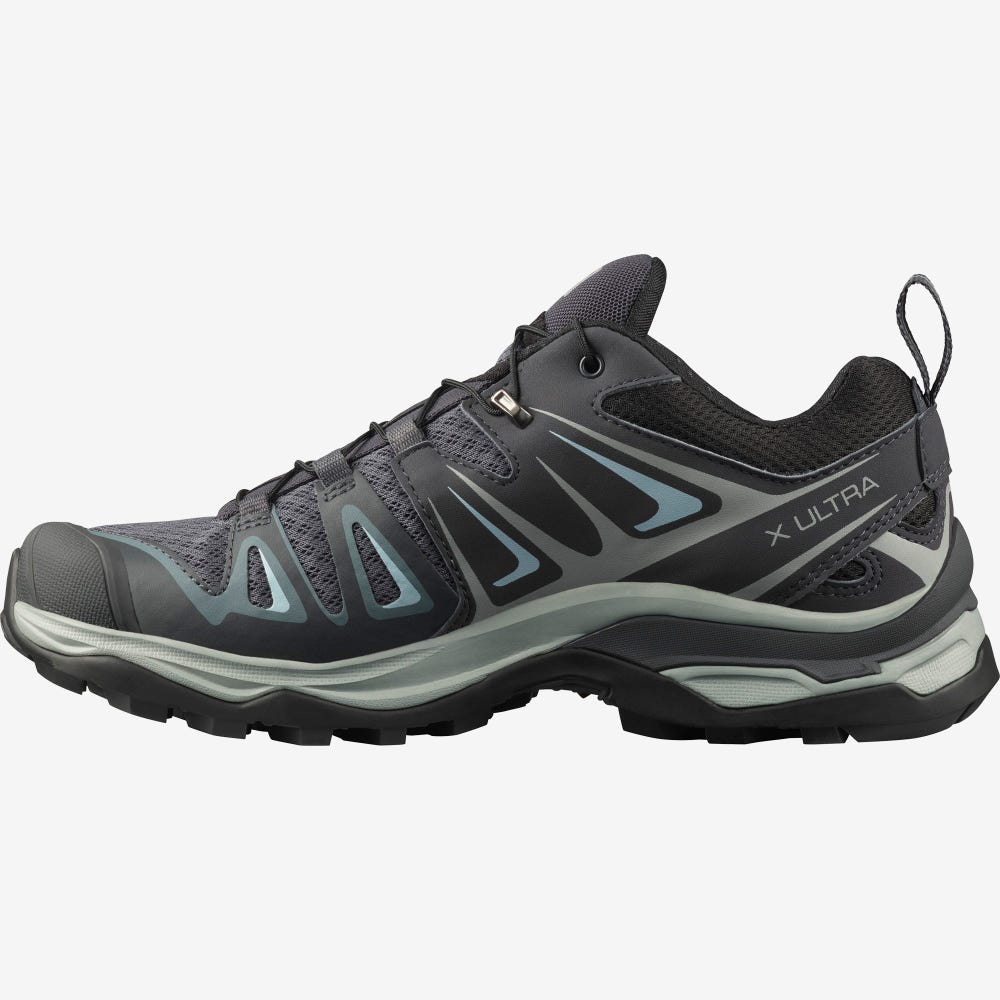Women's Salomon X ULTRA 3 Hiking Shoes Grey/Blue | EKWG-89356
