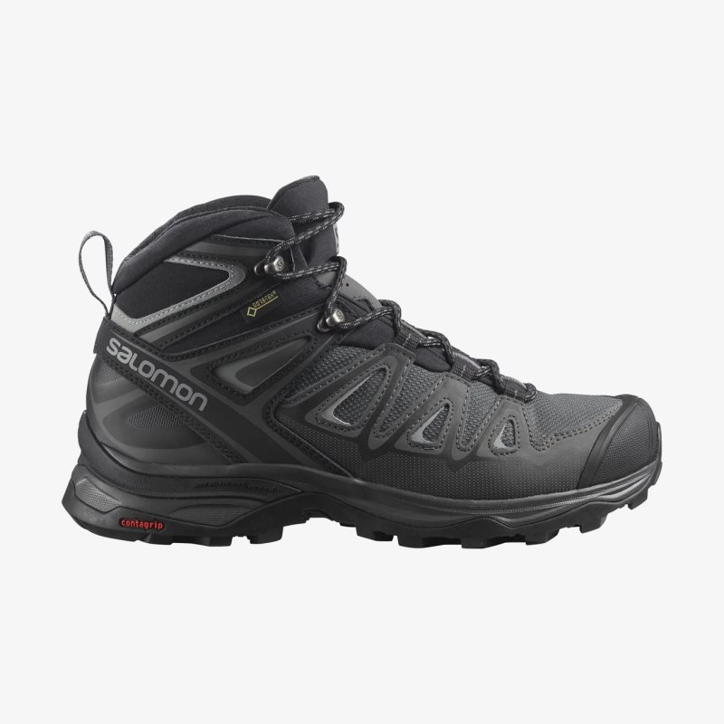 Women\'s Salomon X ULTRA 3 MID GORE-TEX Hiking Boots Black | HXCG-07531
