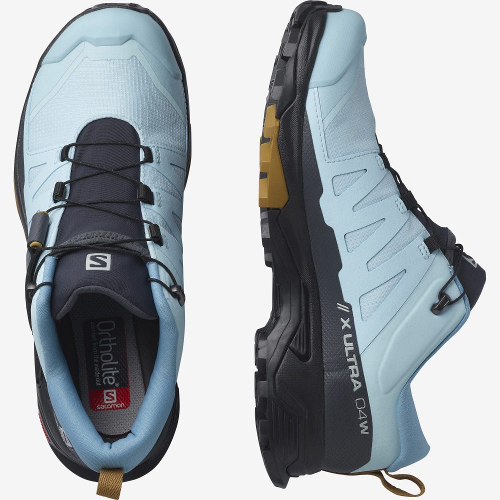 Women's Salomon X ULTRA 4 GORE-TEX Hiking Shoes Blue/Black | ADJI-05127