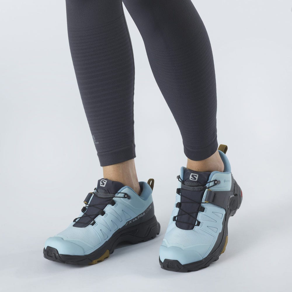 Women's Salomon X ULTRA 4 GORE-TEX Hiking Shoes Blue/Black | ADJI-05127