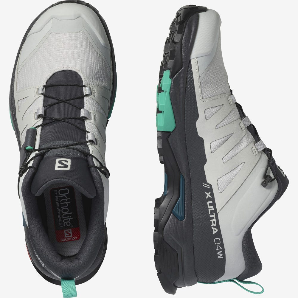 Women's Salomon X ULTRA 4 GORE-TEX Hiking Shoes Beige/Grey/Mint | EBDF-67204