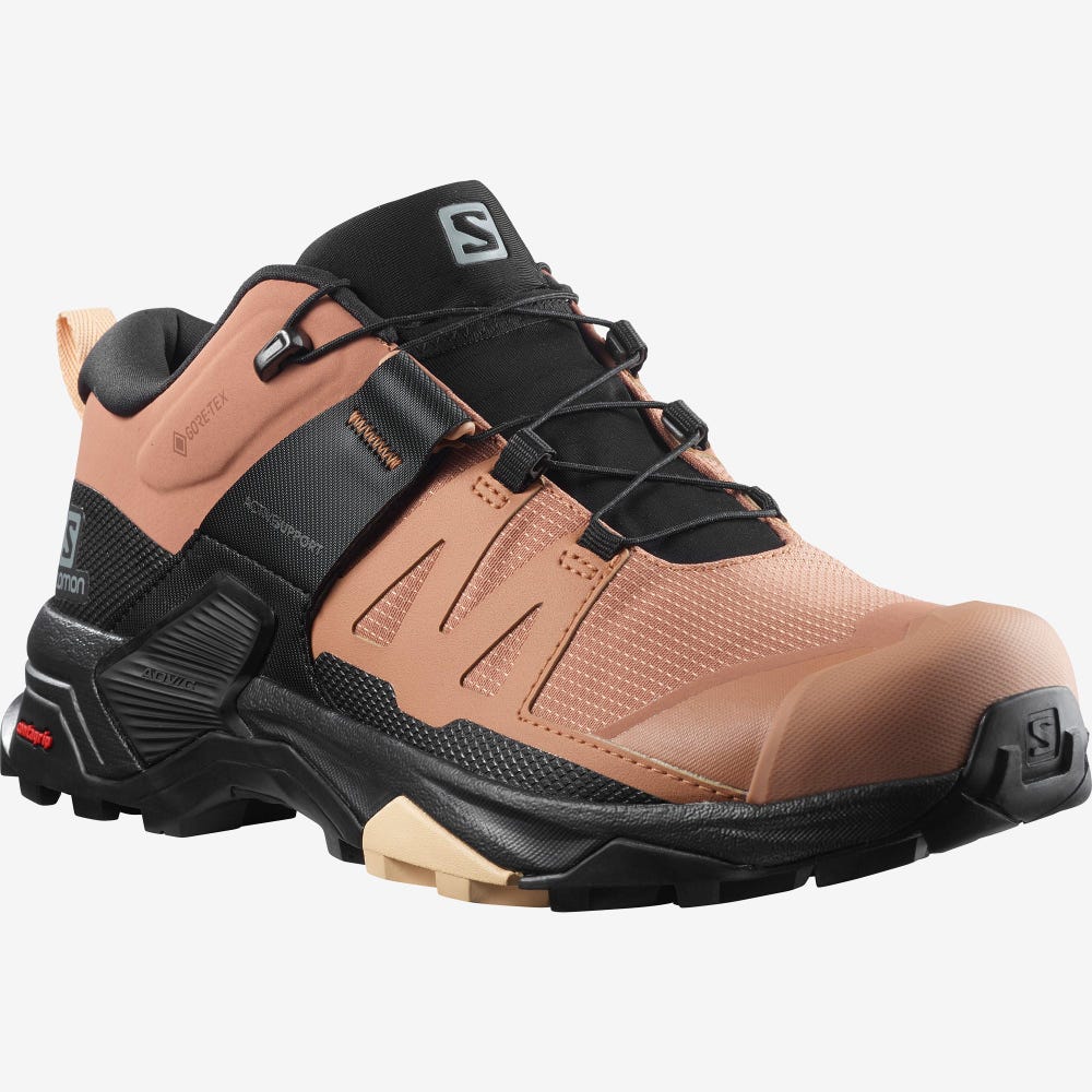 Women's Salomon X ULTRA 4 GORE-TEX Hiking Shoes Beige/Black/Cream | LKBC-76915