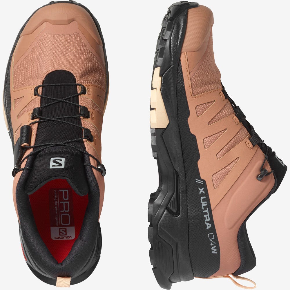 Women's Salomon X ULTRA 4 GORE-TEX Hiking Shoes Beige/Black/Cream | LKBC-76915