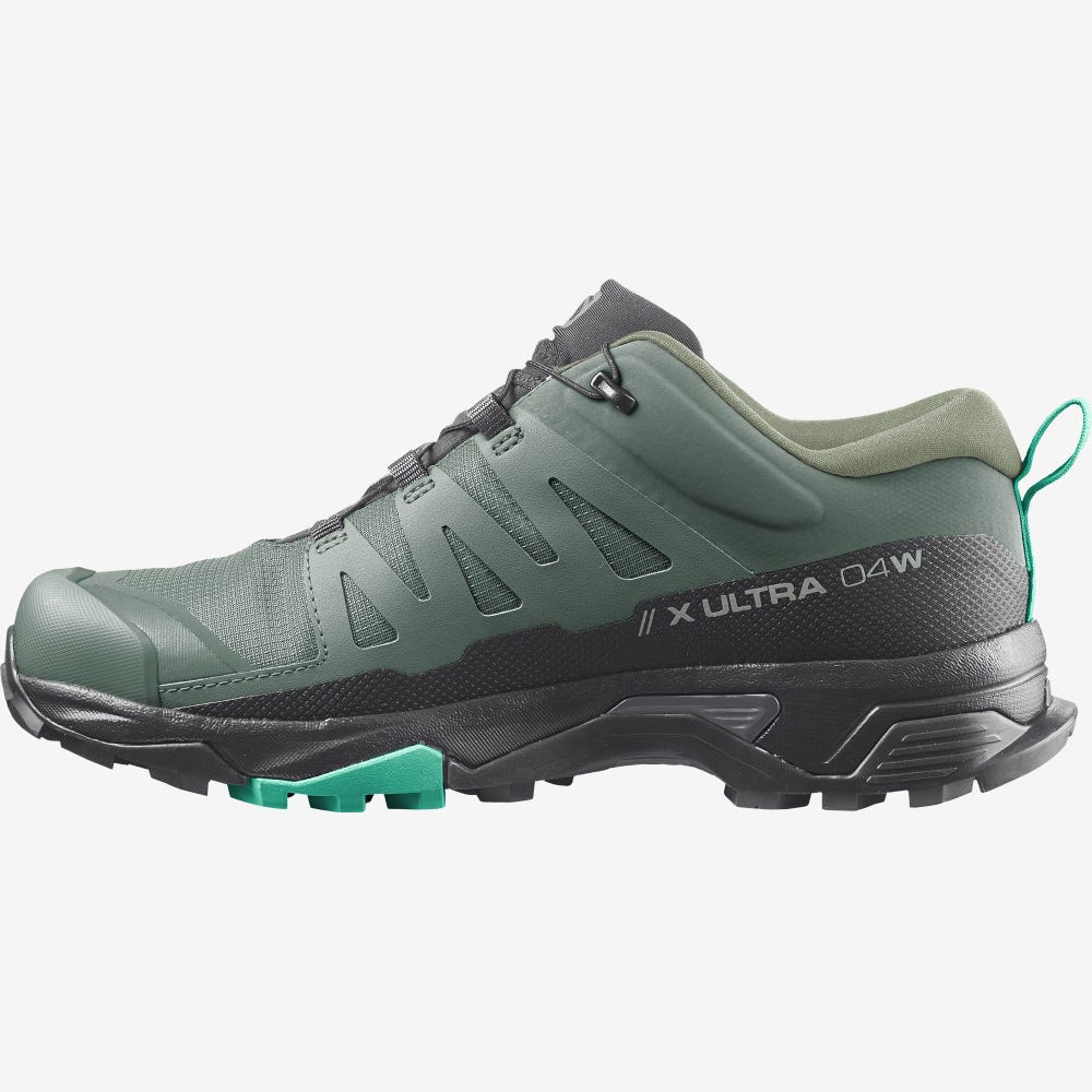 Women's Salomon X ULTRA 4 GORE-TEX Hiking Shoes Green/Black/Mint | XDRP-98013