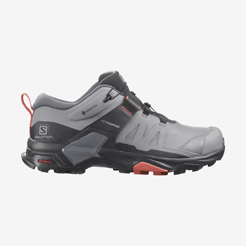 Women\'s Salomon X ULTRA 4 GORE-TEX Hiking Shoes Grey | YCNU-12467