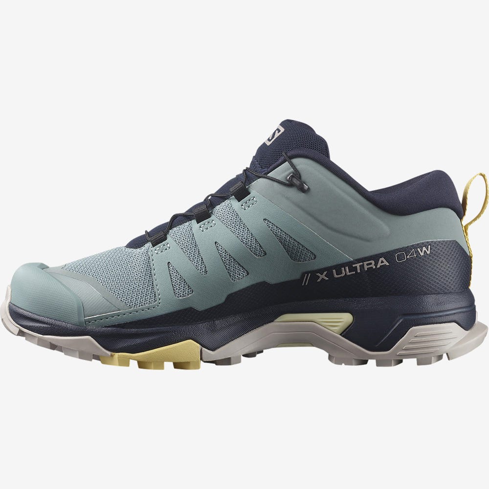 Women's Salomon X ULTRA 4 Hiking Shoes Blue/Orange | TLAM-16058