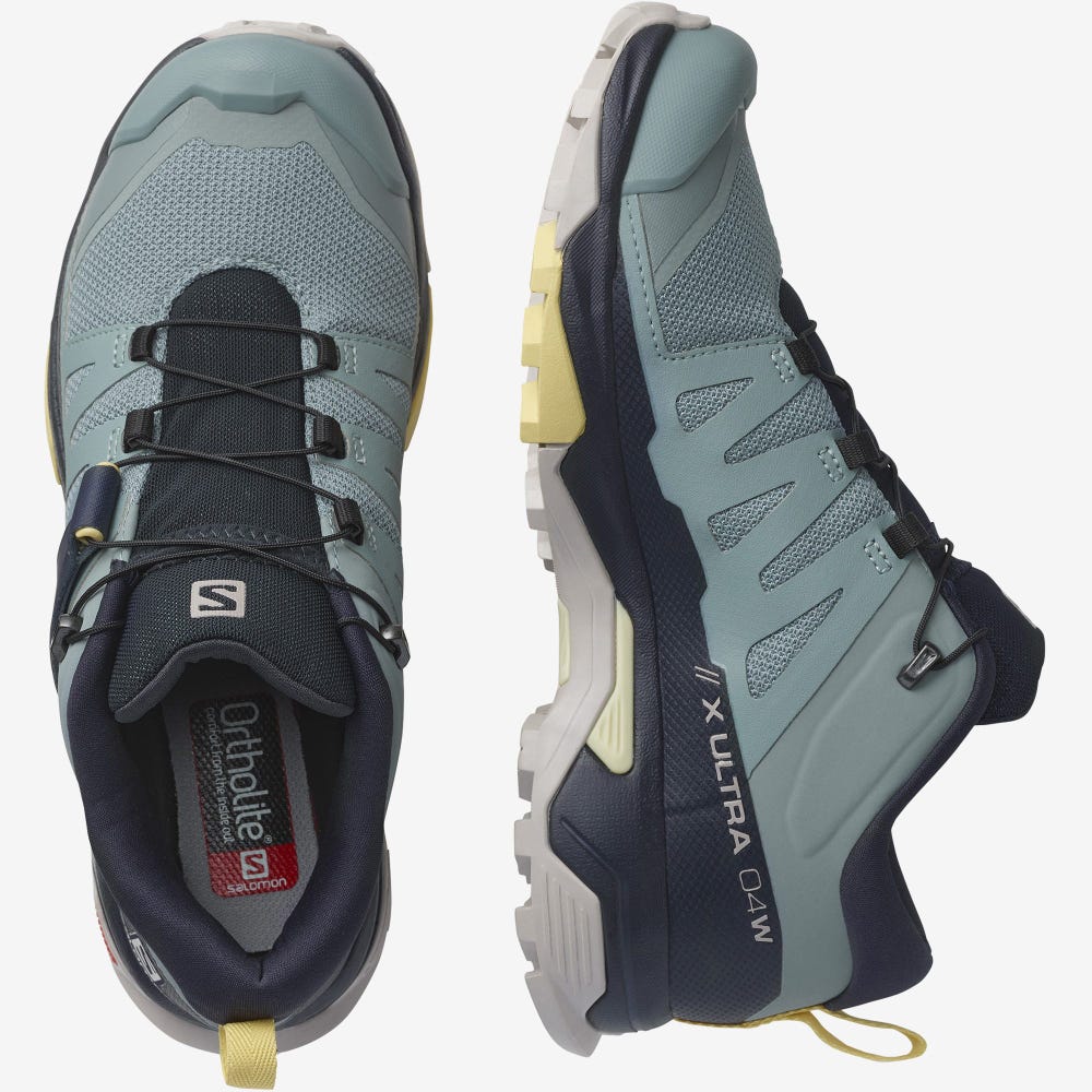 Women's Salomon X ULTRA 4 Hiking Shoes Blue/Orange | TLAM-16058