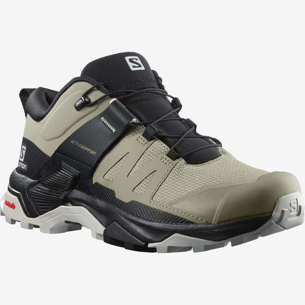 Women's Salomon X ULTRA 4 Hiking Shoes Olive/Black | WUKO-42607