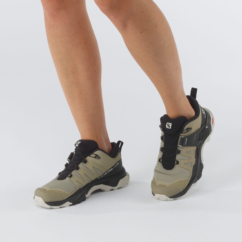 Women's Salomon X ULTRA 4 Hiking Shoes Olive/Black | WUKO-42607