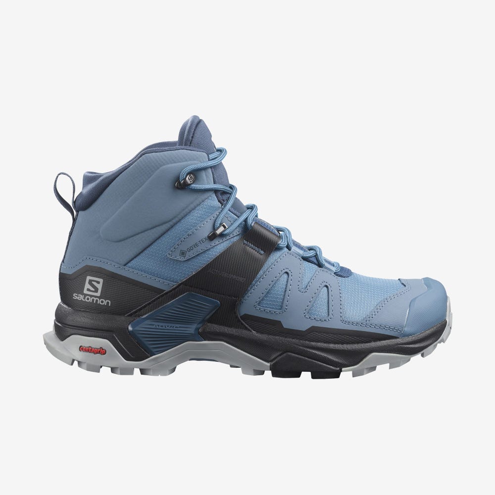 Women\'s Salomon X ULTRA 4 MID GORE-TEX Hiking Boots Blue/Black/Dark Blue | ICGV-61724
