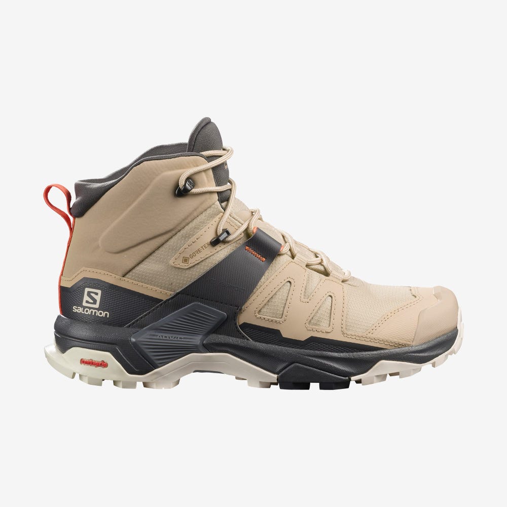 Women\'s Salomon X ULTRA 4 MID GORE-TEX Hiking Boots Light Brown | YNDB-74096