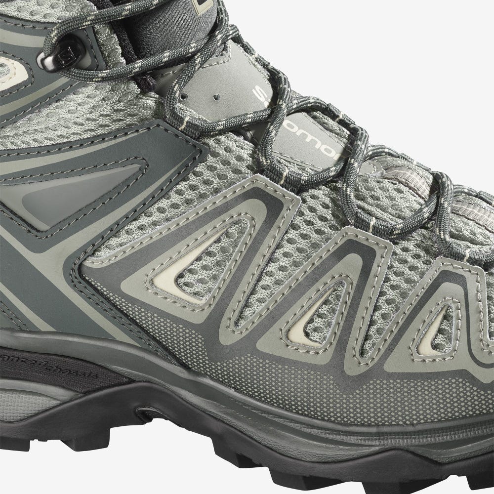 Women's Salomon X ULTRA MID 3 AERO Hiking Boots Grey/Brown | OYEW-34157