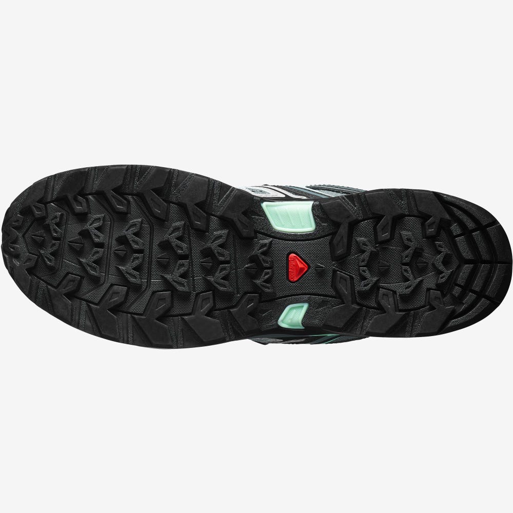 Women's Salomon X ULTRA PIONEER CLIMASALOMON™ WATERPROOF Hiking Shoes Grey/Green | XYBD-91237