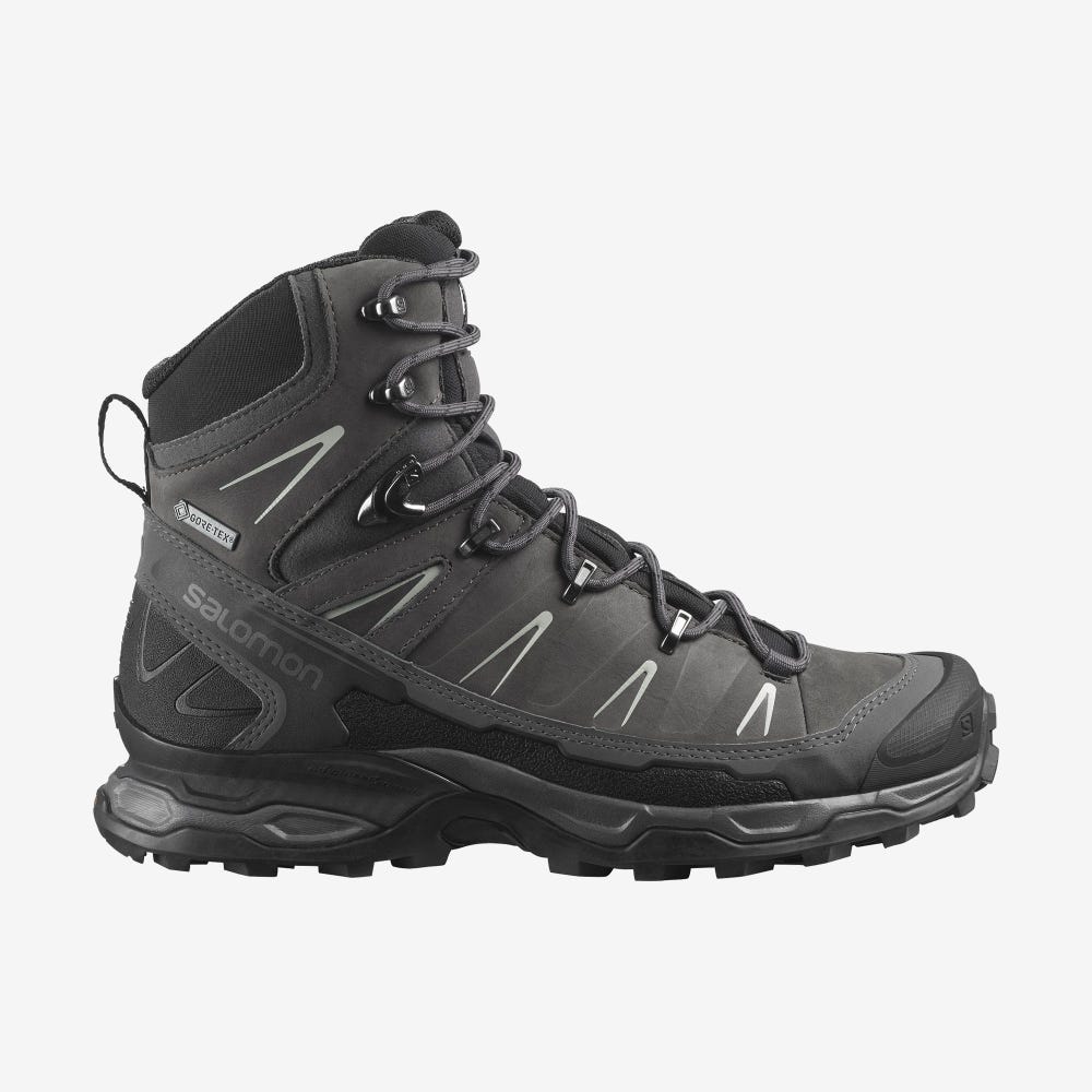 Women\'s Salomon X ULTRA TREK GORE-TEX Hiking Boots Black/Grey | QZMS-68295
