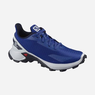 Kids' Salomon ALPHACROSS BLAST Running Shoes Navy/Blue | PZWE-57843